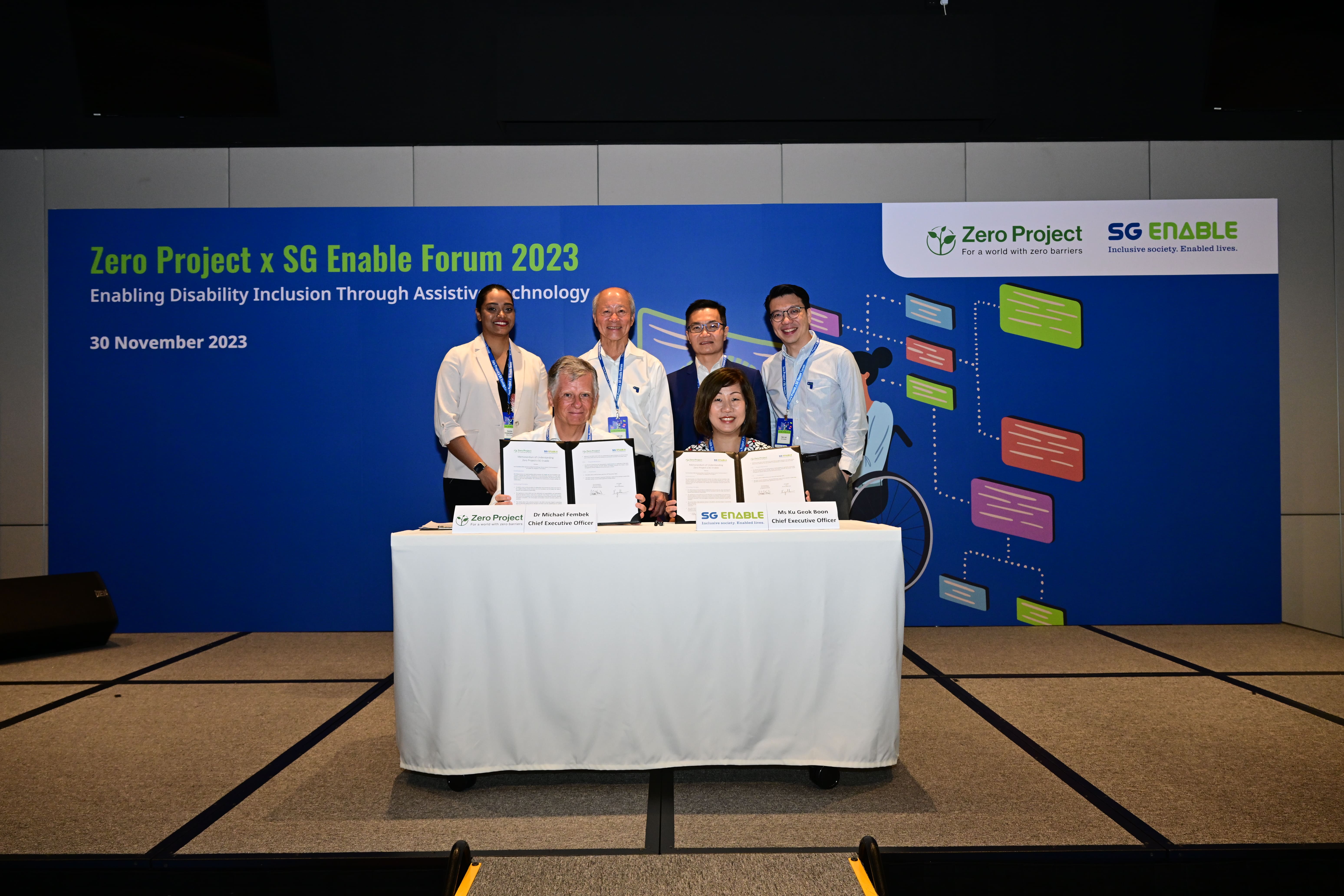 MOU signing at the Zero Project x SG Enable Forum 2023