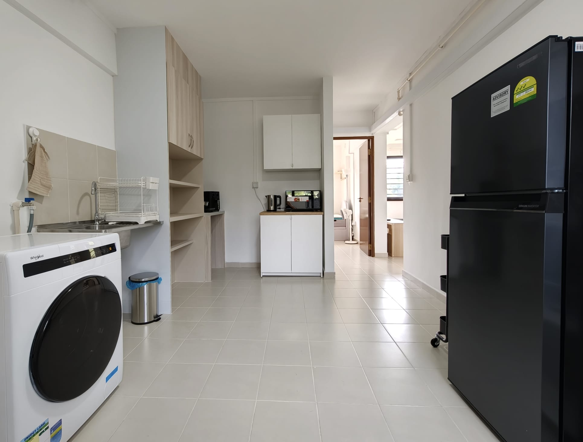 A photo of a kitchen of a rental unit under the Enabled Living Programme.