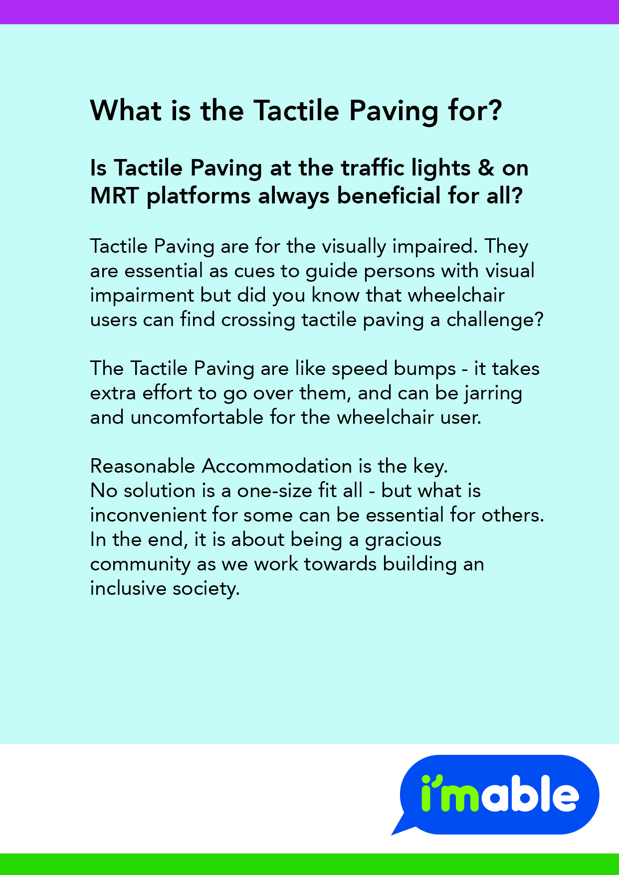 Explanation of what tactile paving is for