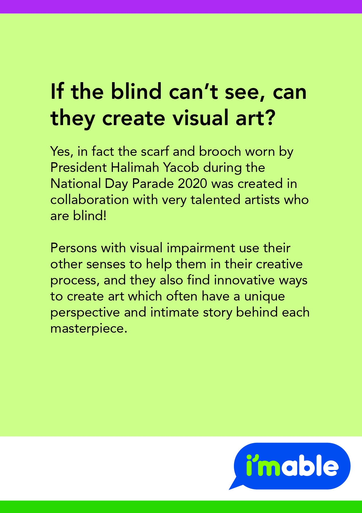 Explanation of how the visually impaired can create visual art