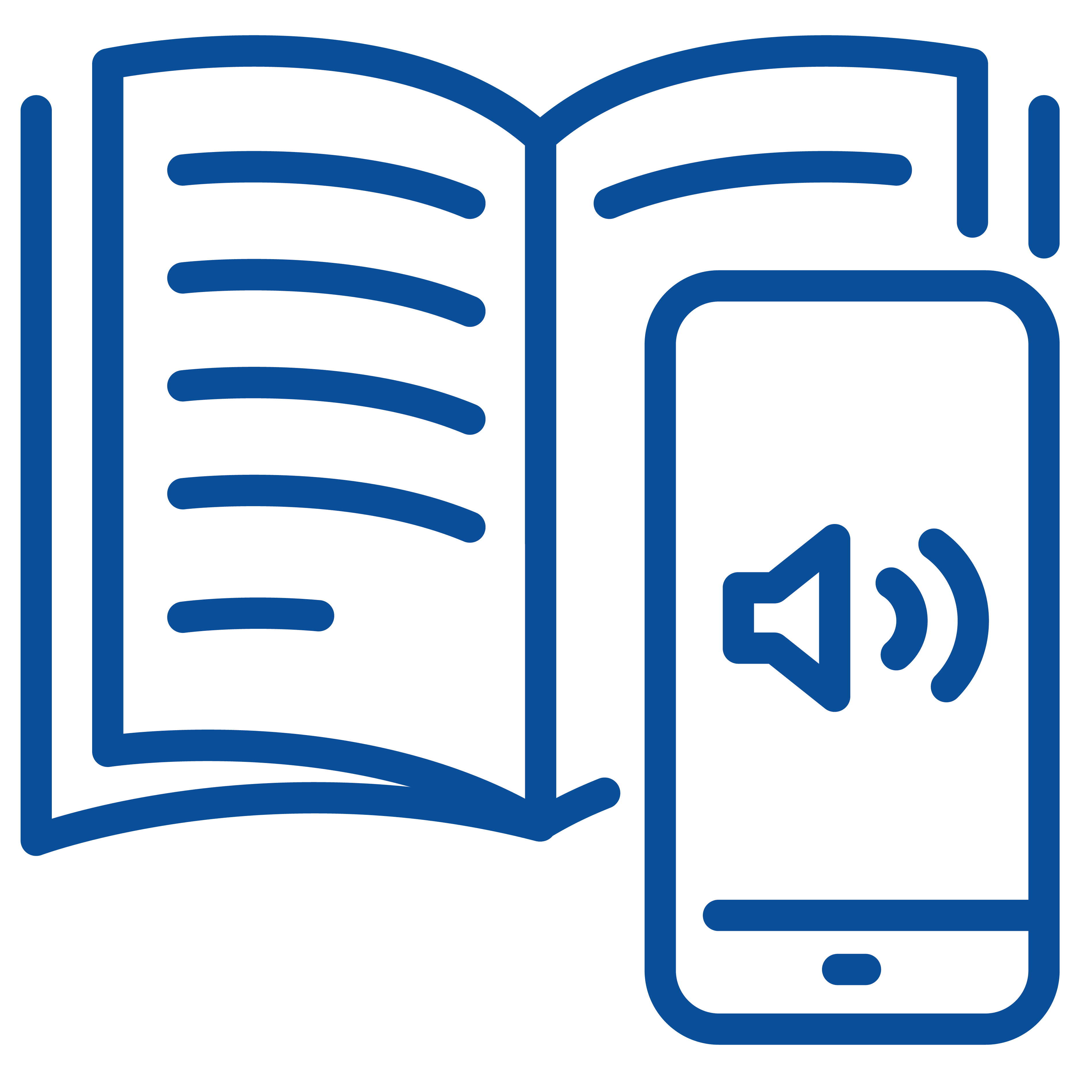 Icon to represent text-to-speech function on a mobile device.