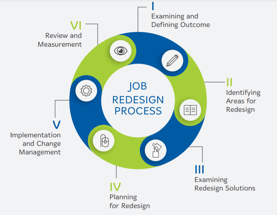 Infographic of the job redesign process.