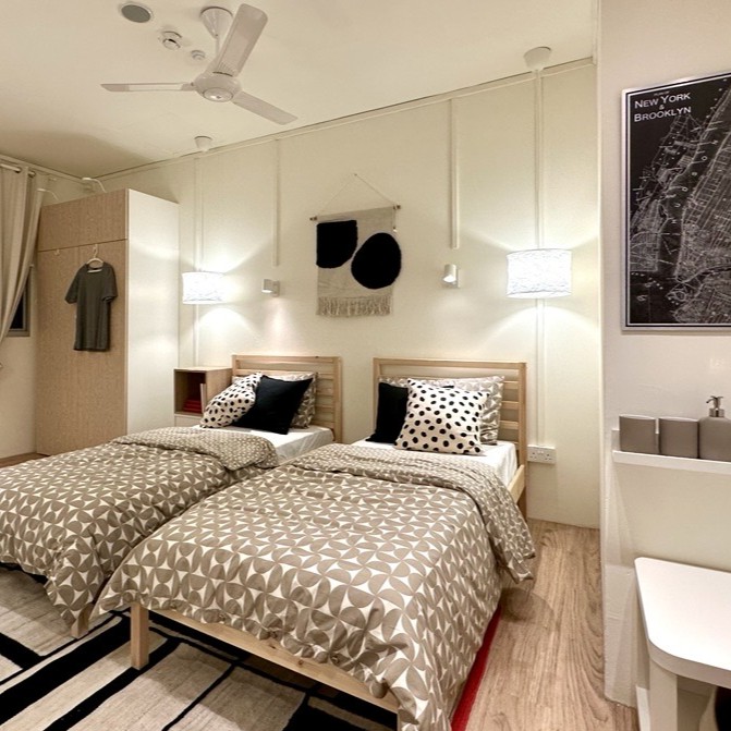 Photo of a master bedroom in a HDB flat.